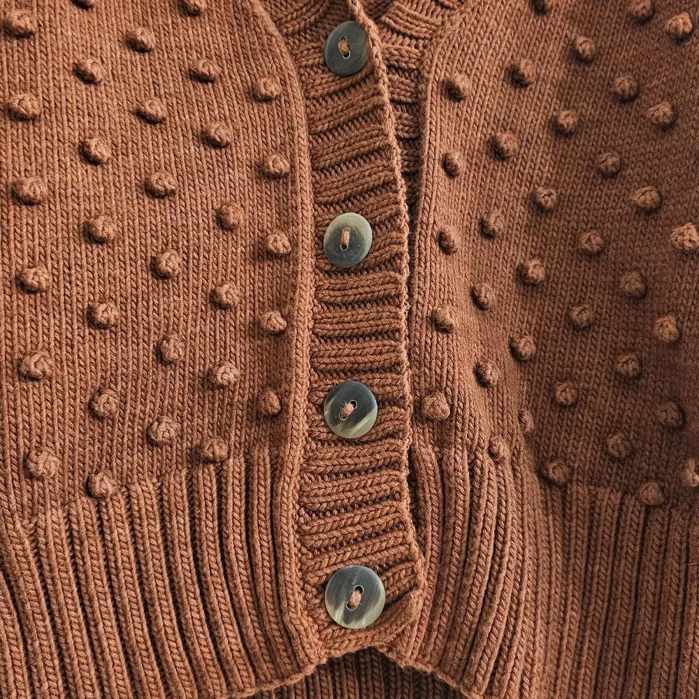 Misha & Puff Cropped Popcorn Cardigan - Picture 2 of 6